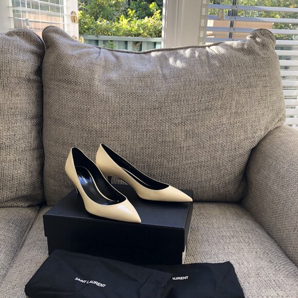 Saint Laurent Charlotte Size 39 Coquille 55mm YSL Pumps - Picture 2 of 13